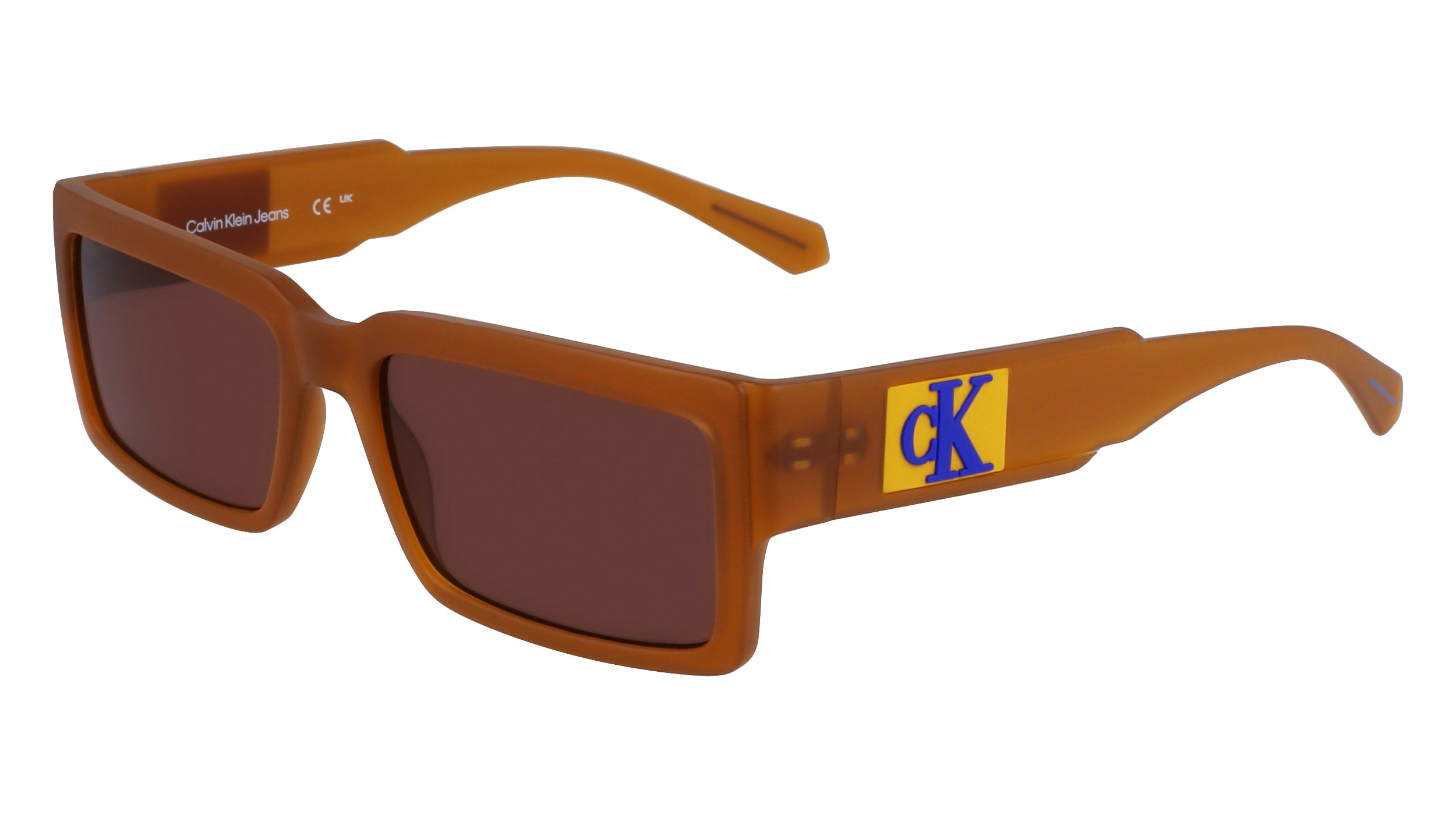 0883901156515 - Herren CKJ23623S 212 Sonnenbrillen Plastik Karamell Braun Quadratisch