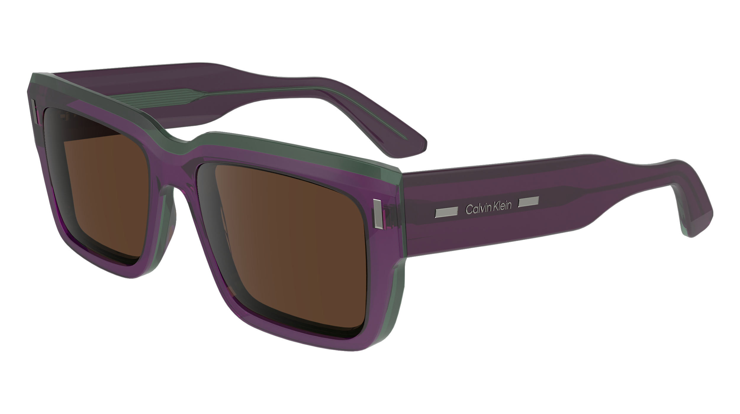 0883901158472 - Herren CK23538S 515 Gläser SONNENBRILLEN Acetat Violett Braun Quadratisch Normal Normal