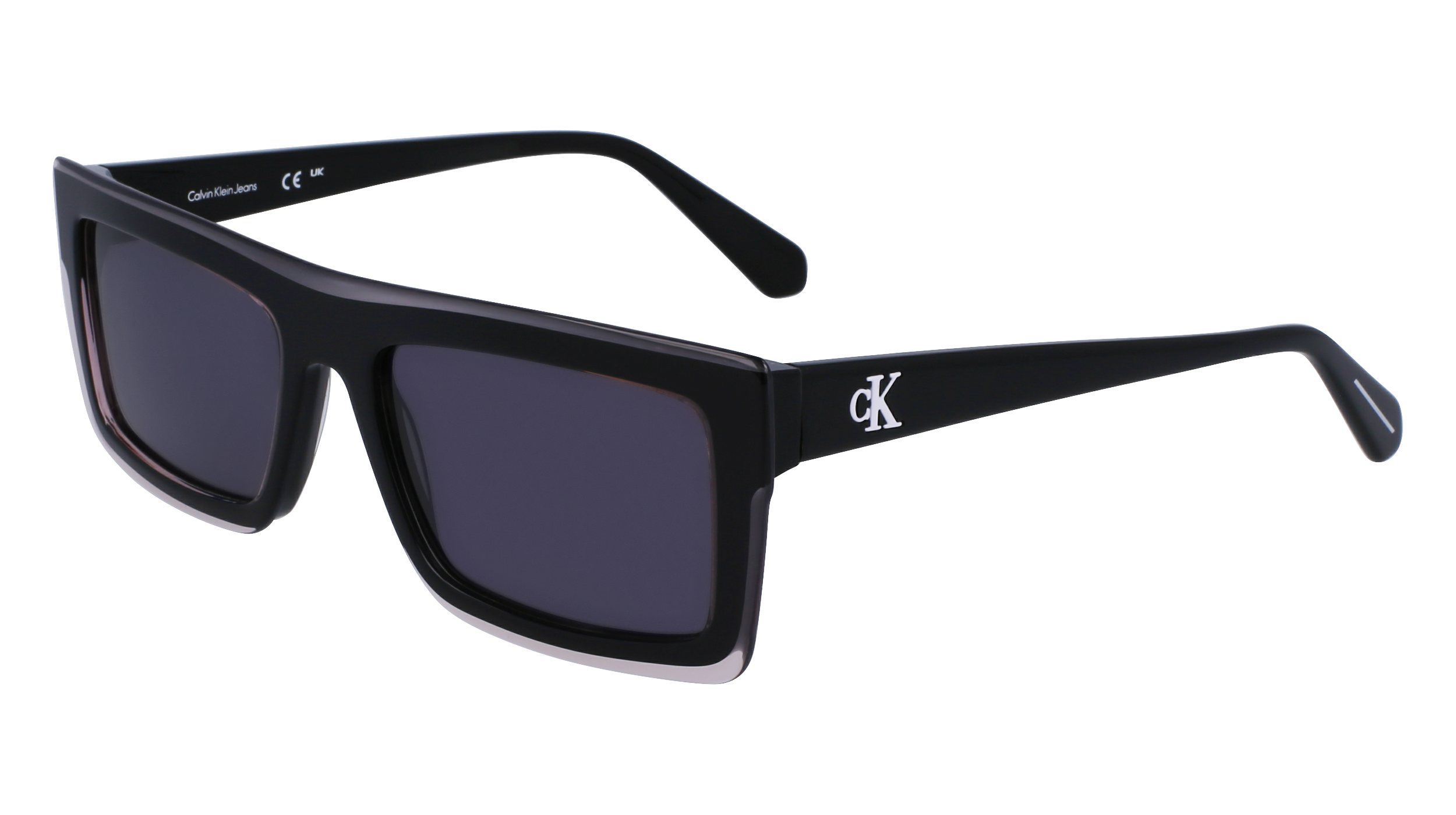 0883901160000 - Unisex CKJ23657S 001 Gläser SONNENBRILLEN Acetat Schwarz Kristall Rauch Hocken Normale Normal