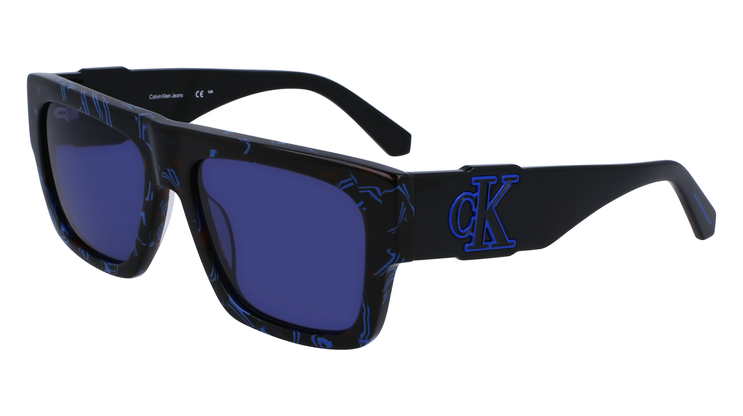 0883901160277 - Herren CKJ23654S 400 Gläser SONNENBRILLEN Acetat Blau Blau Quadratisch Normal Normal