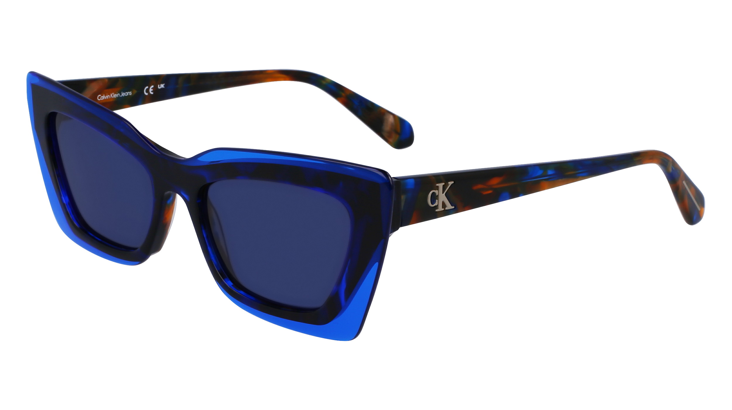 0883901160291 - Frau CKJ23656S 233 Gläser SONNENBRILLEN Acetat Havanna Blau Blau Schmetterling Normale Normal