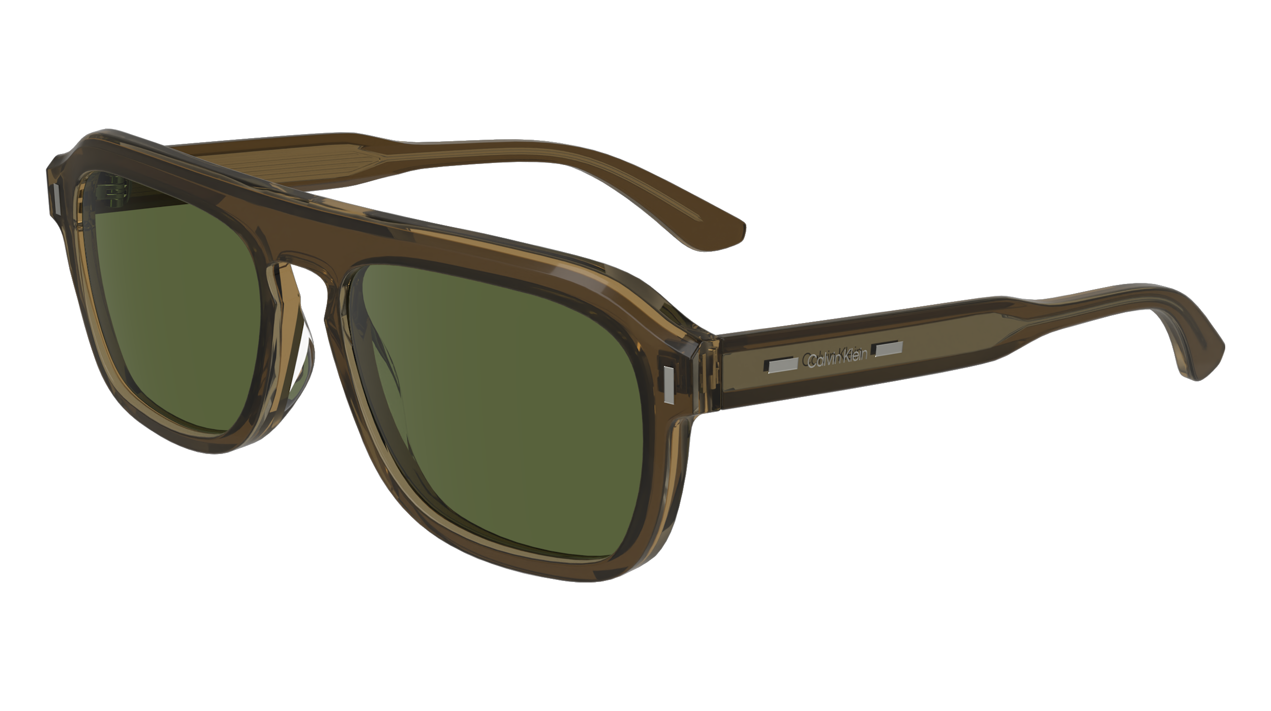 0883901162547 - Herren CK24504S 200 Gläser SONNENBRILLEN Acetat Braun Grün Quadratisch Normal Normal