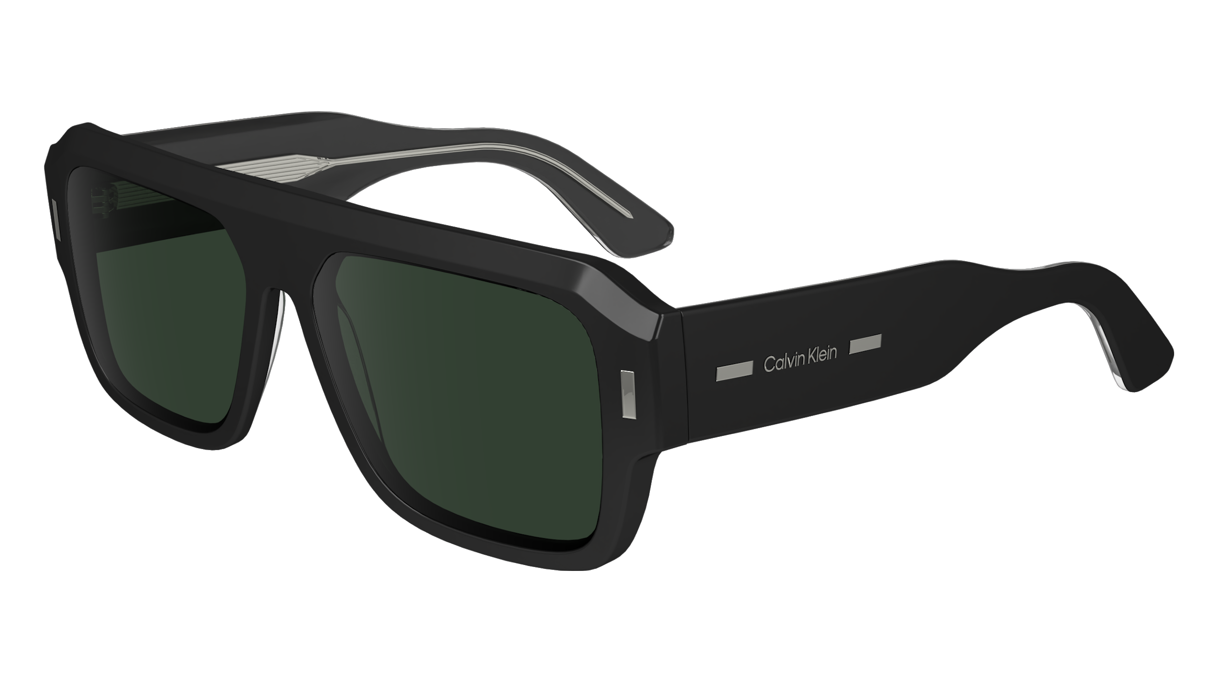 0883901163292 - Unisex CK24501S 001 Gläser SONNENBRILLEN Acetat Schwarz Grün Geometrisch Normal Normal