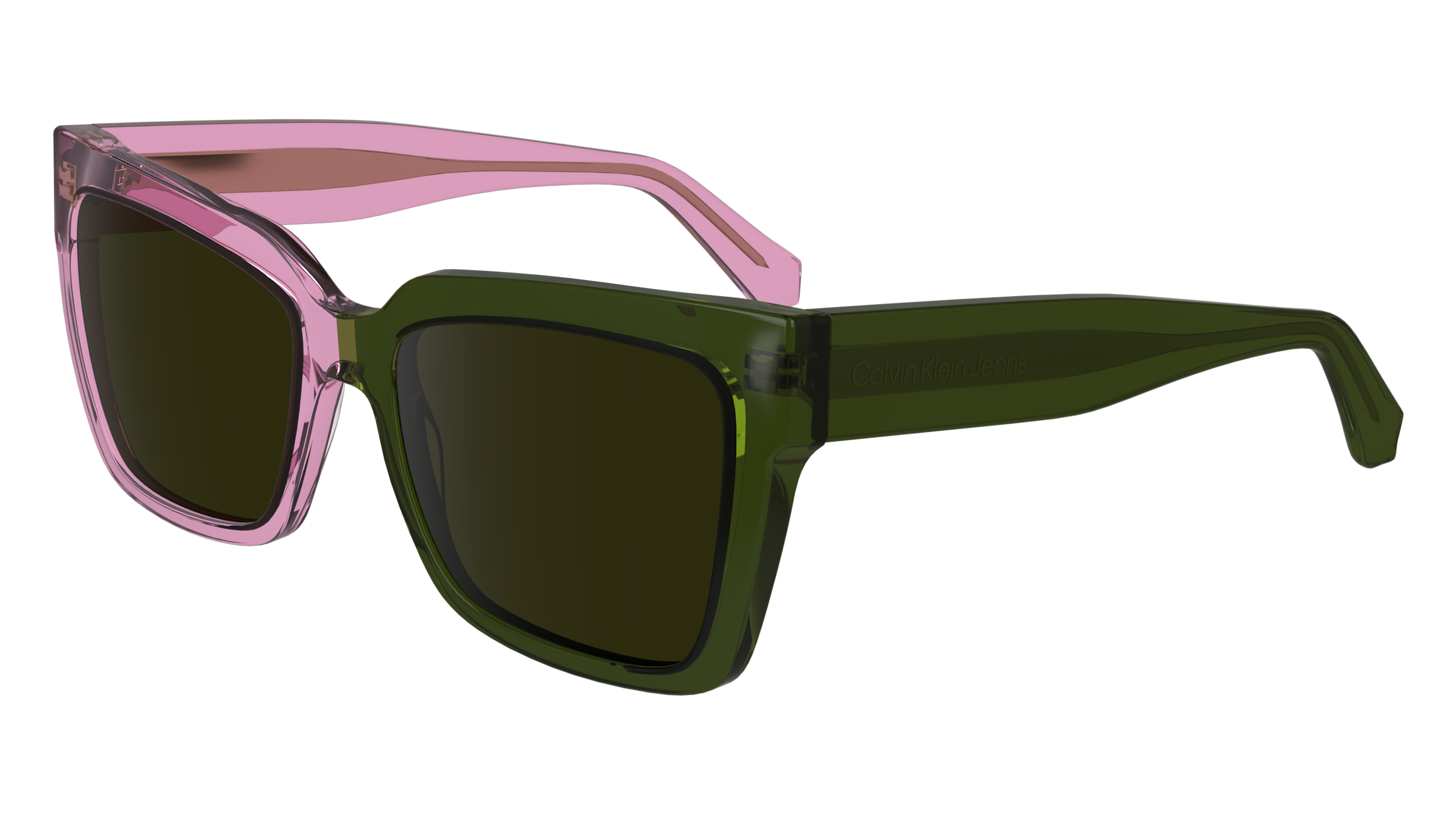 0883901164503 - Damen CKJ24606S 661 Gläser SONNENBRILLEN Acetat Rosa Grün Quadratisch Normal Normal