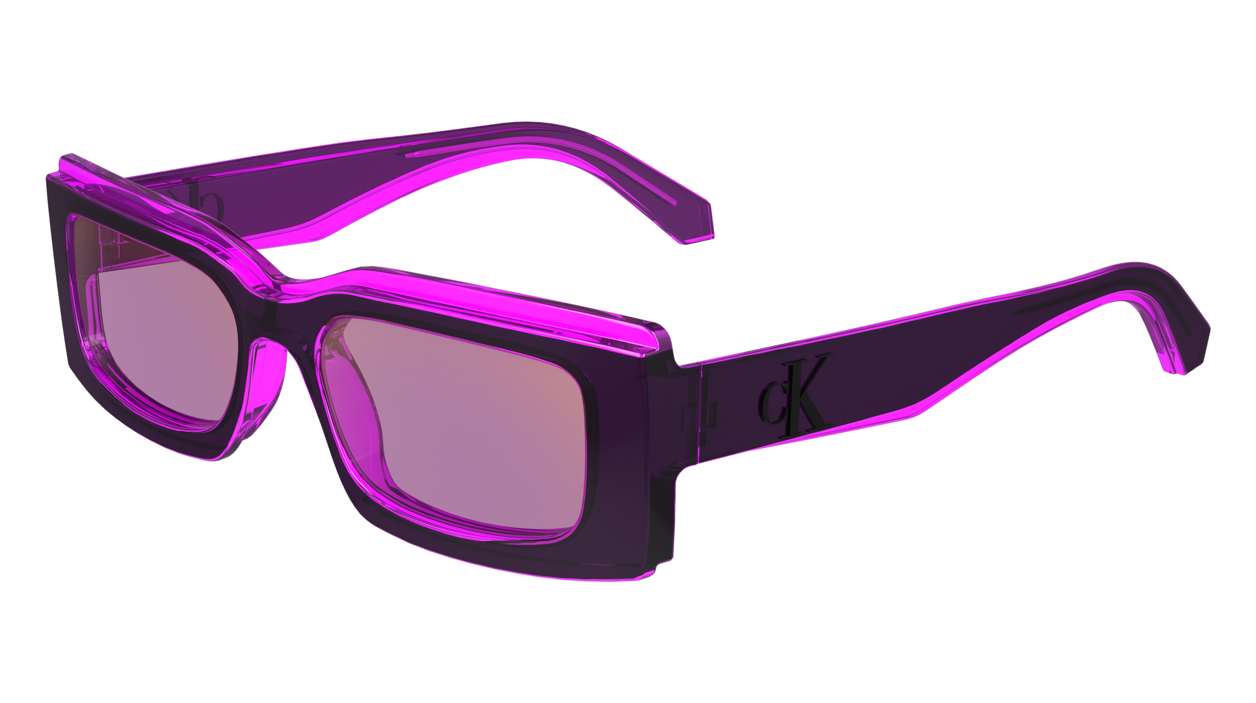 0883901165227 - Unisex CKJ24604S 053 Gläser SONNENBRILLEN Bio-Injekt Grau Violett Quadratisch Normal