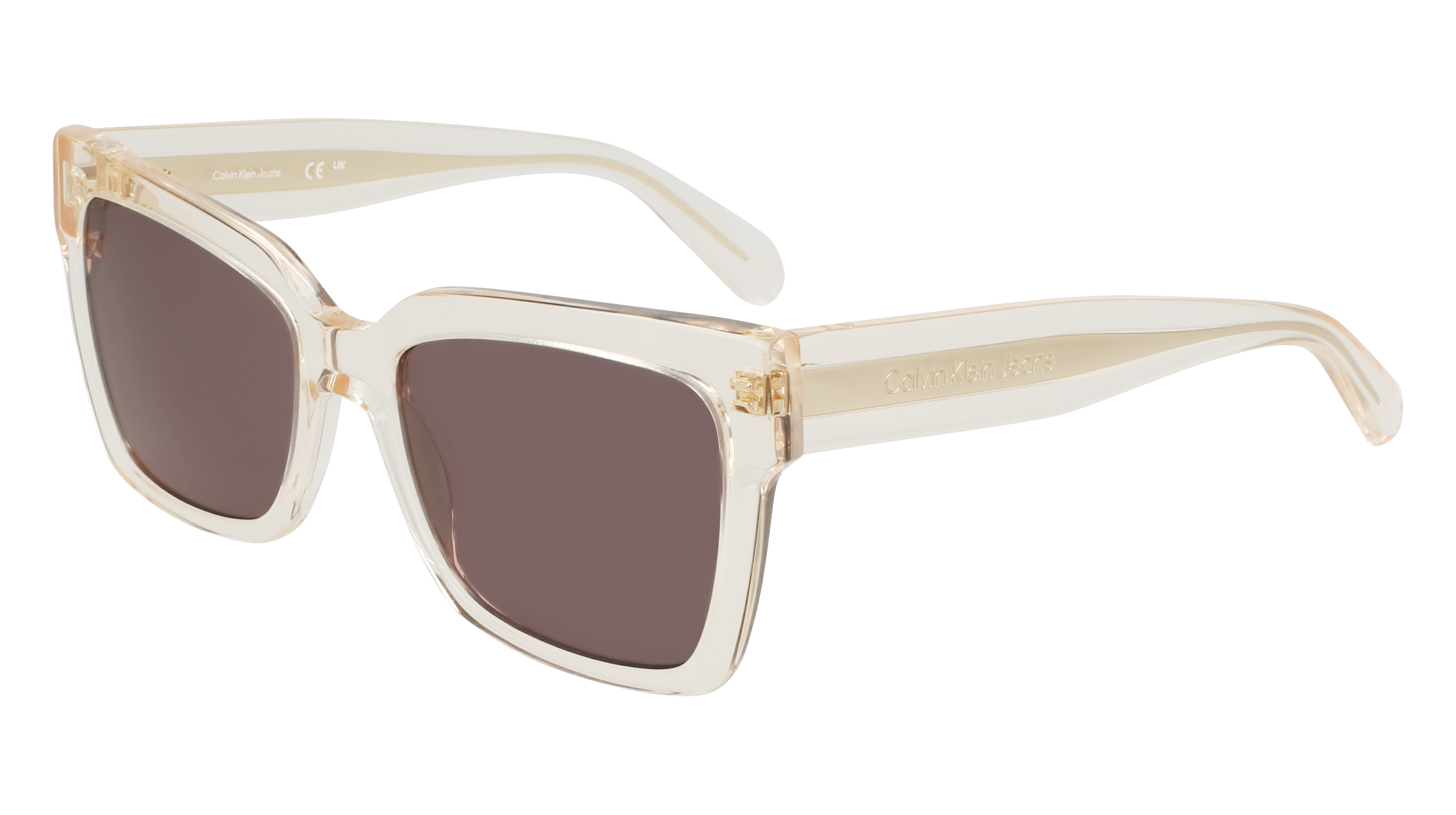 0883901171587 - Damen CKJ24606S 011 Gläser SONNENBRILLEN Acetat Beige Braun Quadratisch Normal