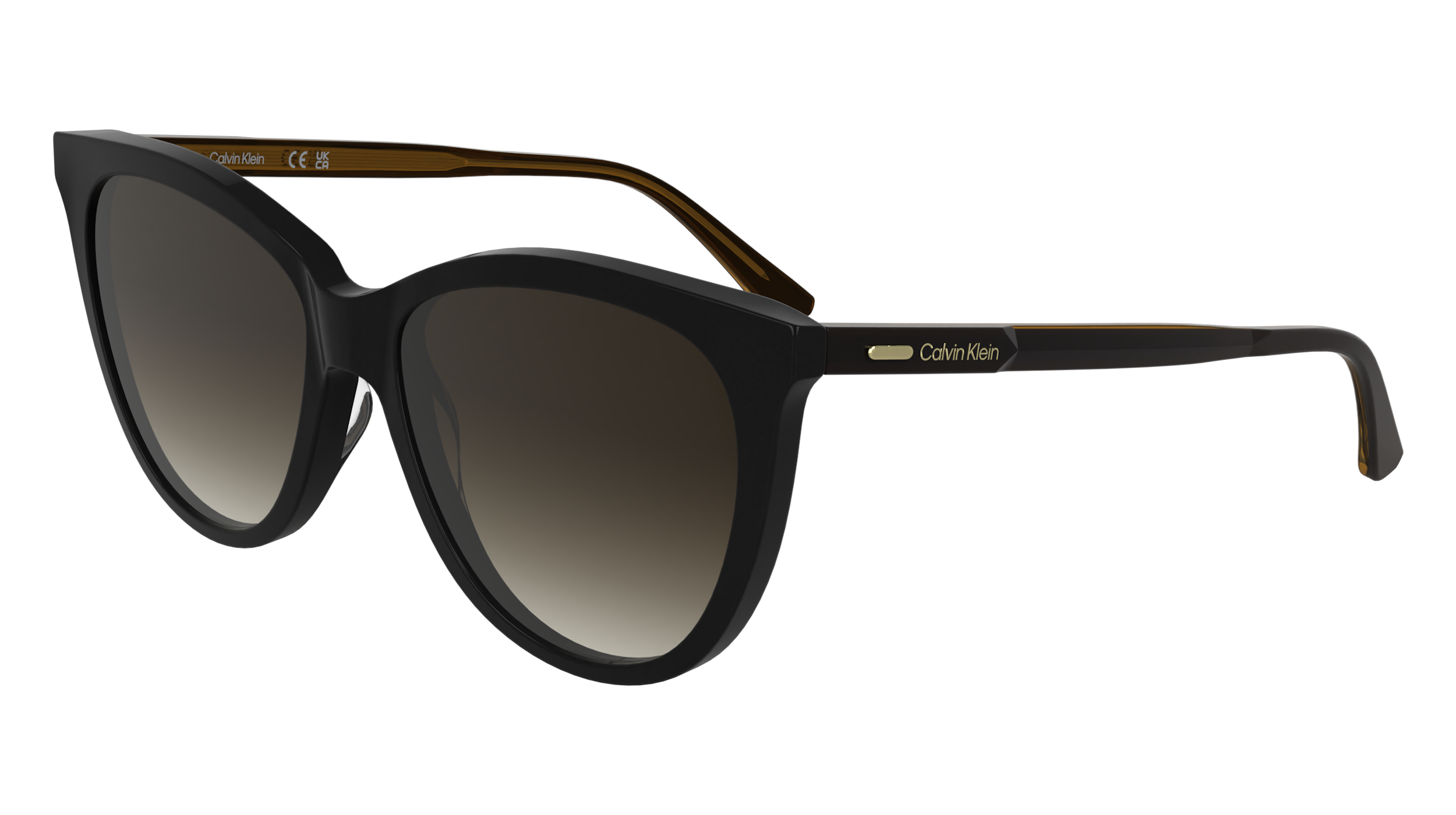 0883901172140 - Damen CK25508S 001 Gläser SONNENBRILLEN Acetat Schwarz  Schmetterling Normal