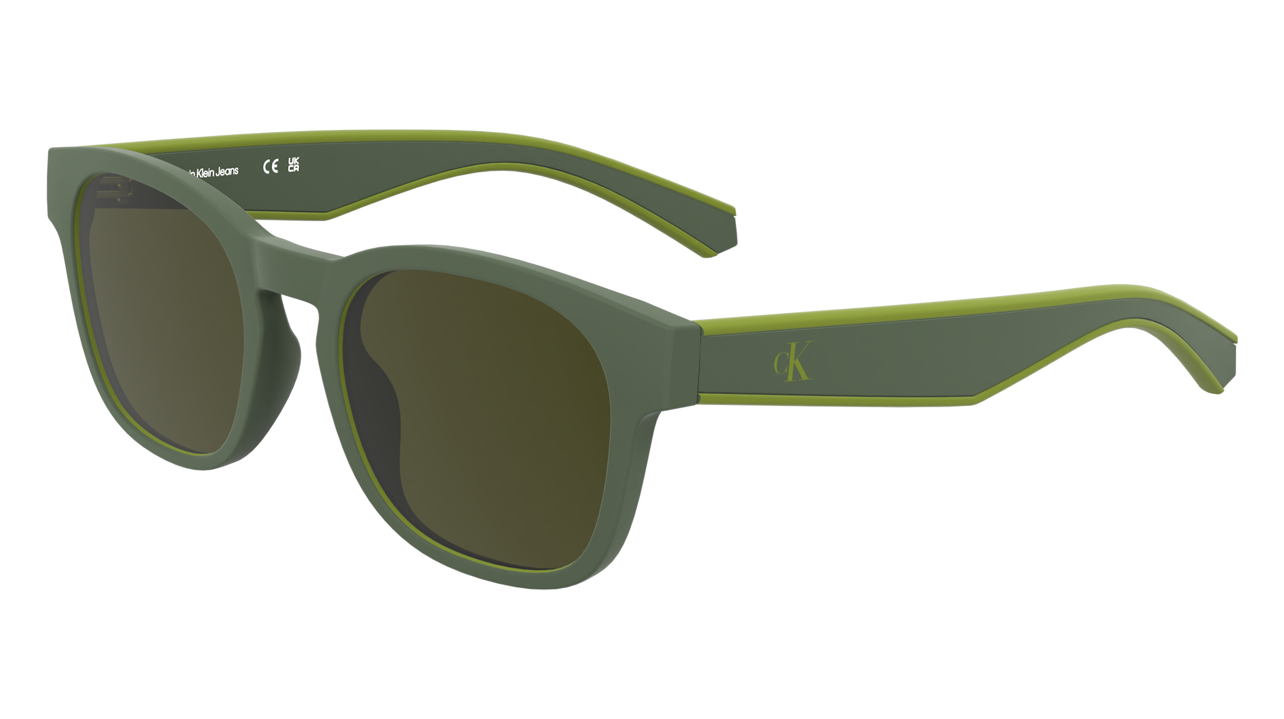 0883901174243 - Junior CKJ25300S 309 Gläser SONNENBRILLEN Bio-Injekt Grün Braun Quadratisch Normal