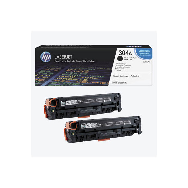 0884420242611 - Toner CC530AD (304A) - Doppelpack - Schwarz - Kapazität 2x 3500 Seiten (CC530AD)