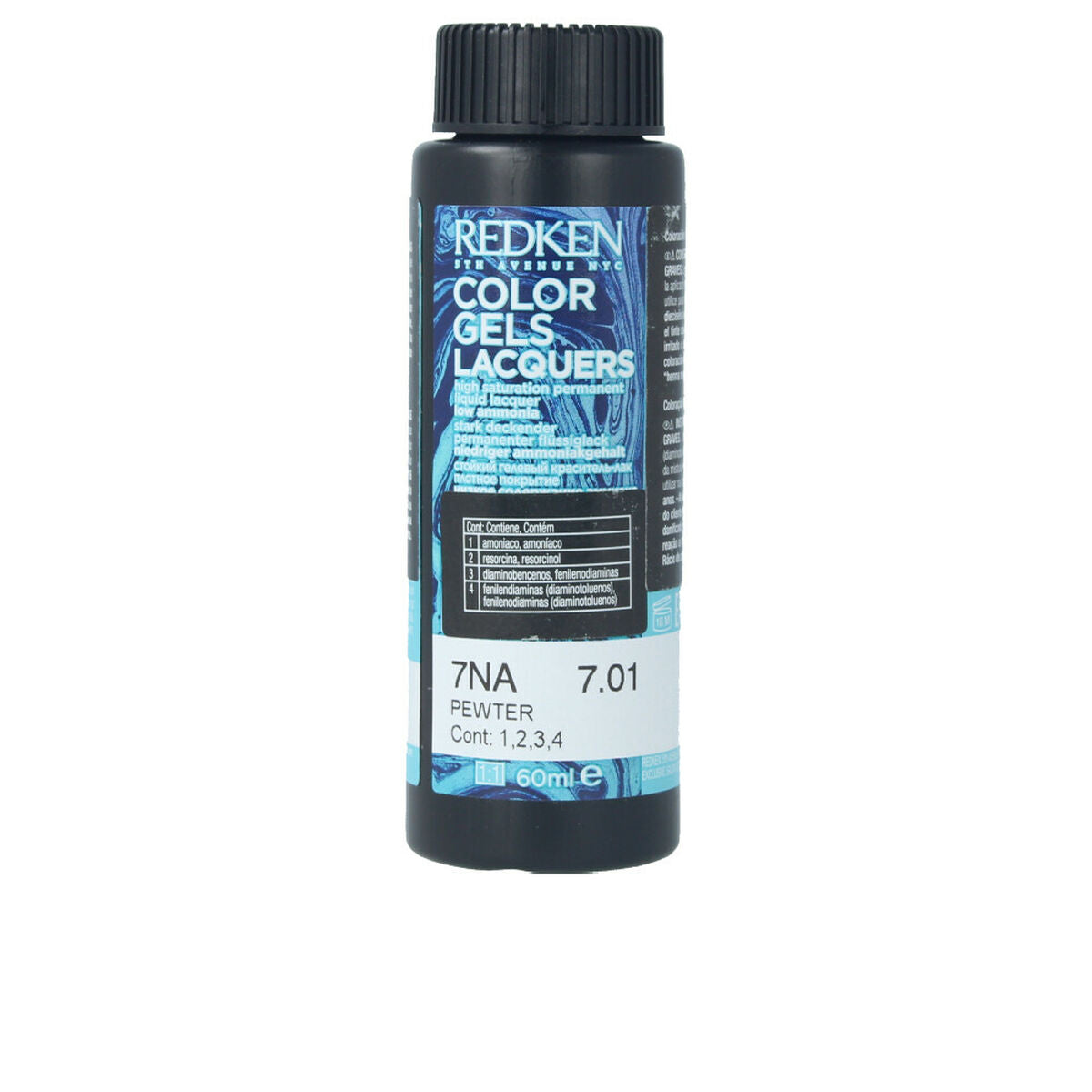 0884486378101 - Permanent Dye Color Gel Lacquers 7NA-pewter 3 x 60 ml Liquid