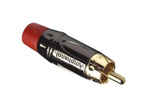 0884957039166 - Acpl -crd Cinch-Steckverbinder Stecker gerade Polzahl (num) 2 Mono Schwarz Chrom Rot 1 - Amphenol