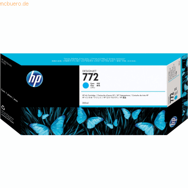 0884962639061 - Hp 772 300-ml Cyan DesignJet Ink Cartridge Druckerpatrone 1 Stück(e) Original