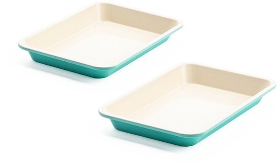 0885837023916 - GreenLife Contour Türkis 2 Plätzchenteller - Backofen - Antihaft - PFAS-frei