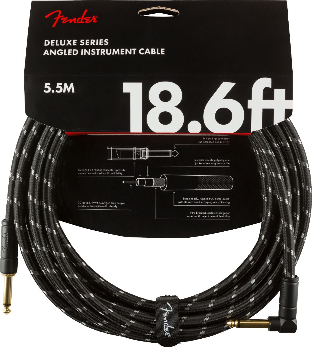 0885978041374 - Deluxe 186 Instrument Kabel 55 Meter Klinke Winkelklinke 63mm