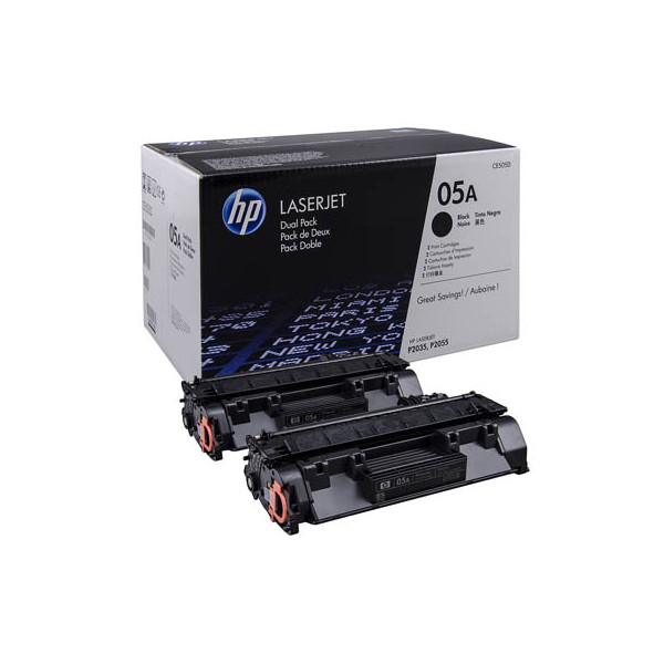 0886111645091 - Toner CE505D (05A) - Doppelpack - Schwarz - Kapazität 2x 2300 Seiten (CE505D)