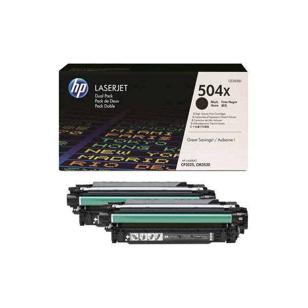 0886112379681 - HP Original 504X Toner Doppelpack schwarz hohe Kapazität 2 x 10500 Seiten (CE250XD)