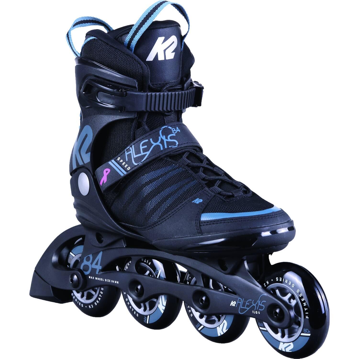 0886745821007 - K2 Alexis 84 Speed Alu Inlineskate Damen (Größe 395 (US=85) black steelblue)