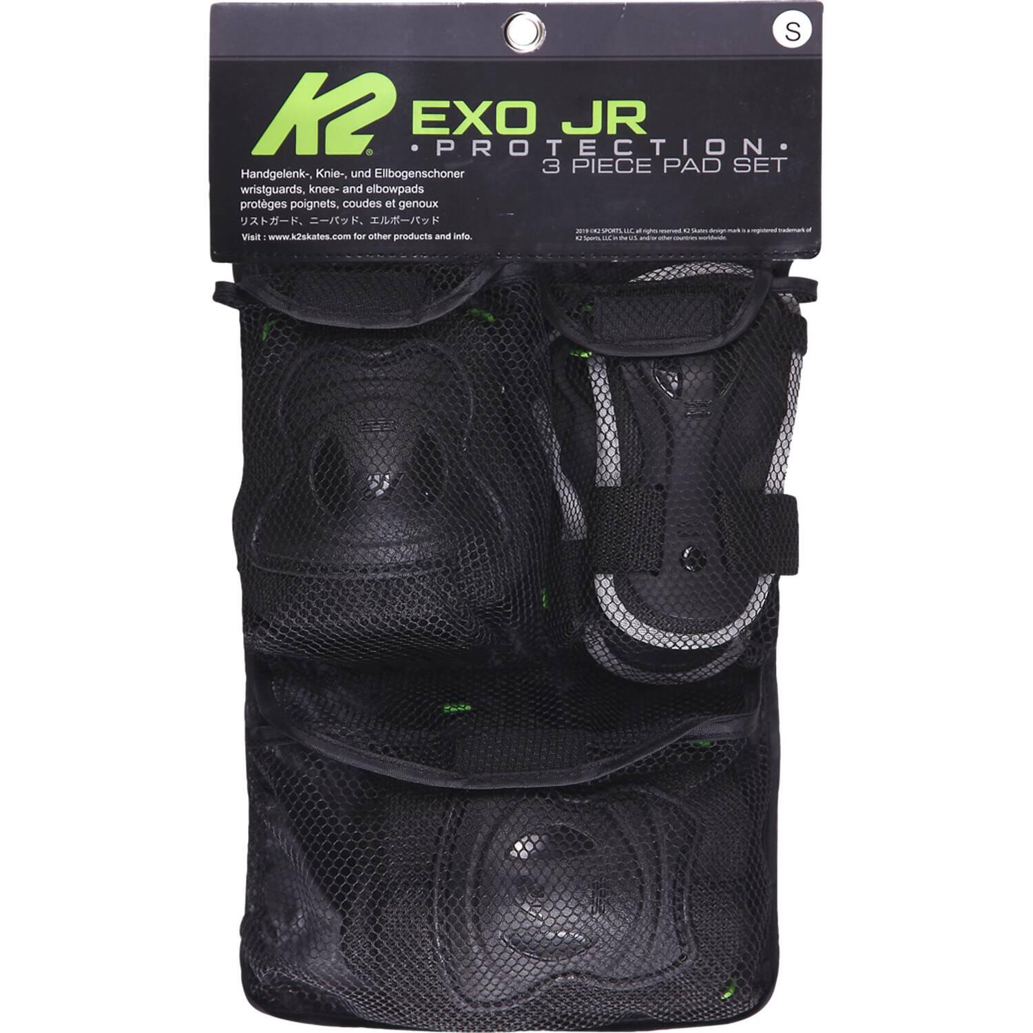 0886745864677 - K2 Exo Pad Protektorenset Junior (Größe XS black green)