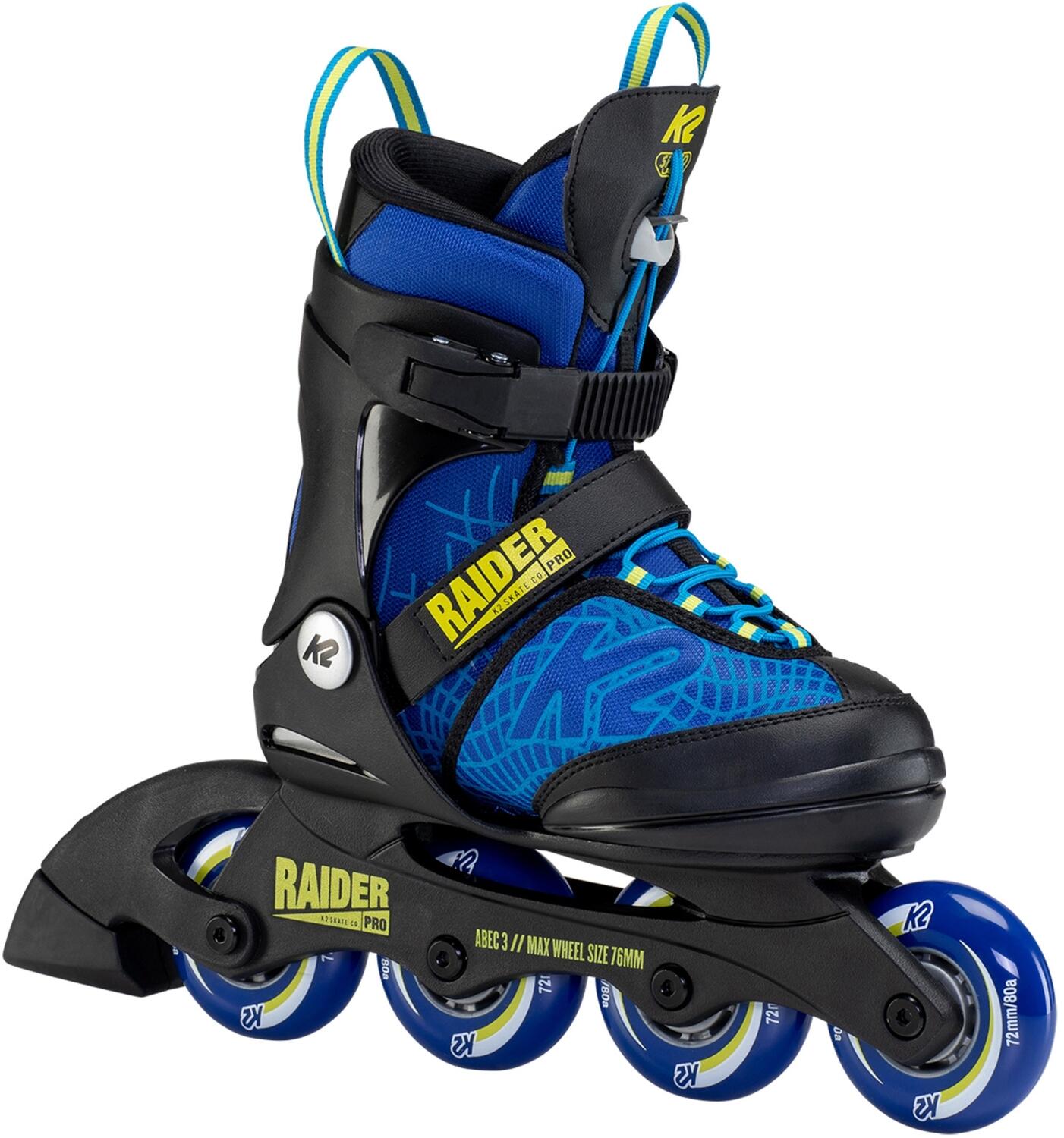 0886745915119 - K2 Raider Pro Inlineskate Junior (Größe 320-370 (M) blue yellow (72-er Räder))