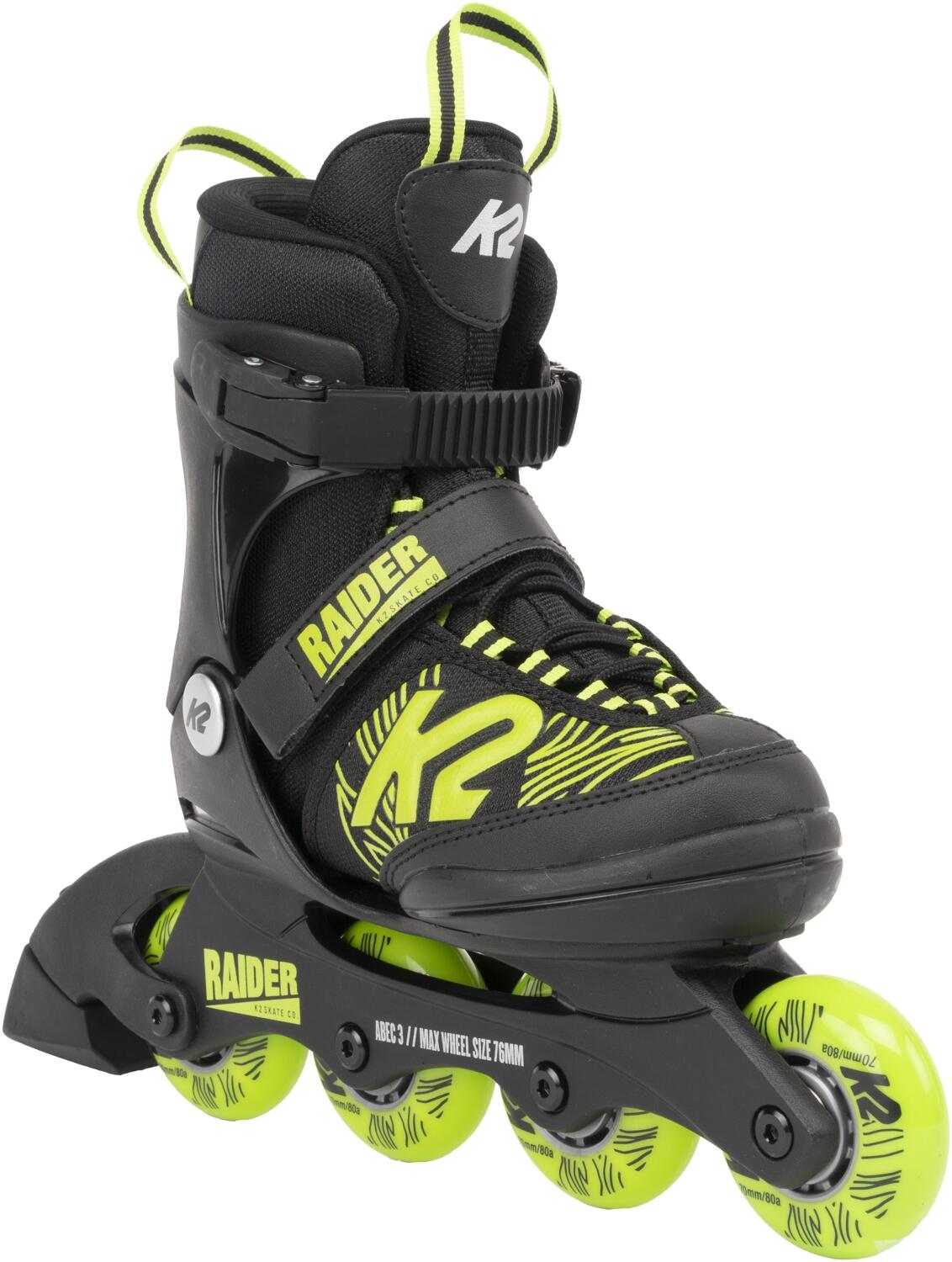 0886745960911 - K2 Raider Inlineskate Junior (350-400 (L) black lime)