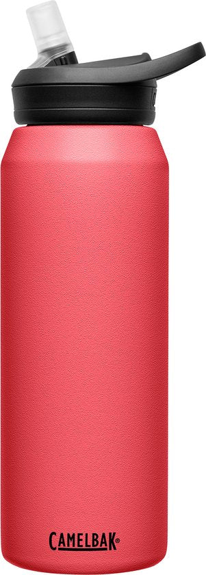 0886798043234 - CamelBak Eddy+ Vacuum Stainless Insulated - Isolierte Trinkflasche - 1 L - Rot (Wild Strawberry)