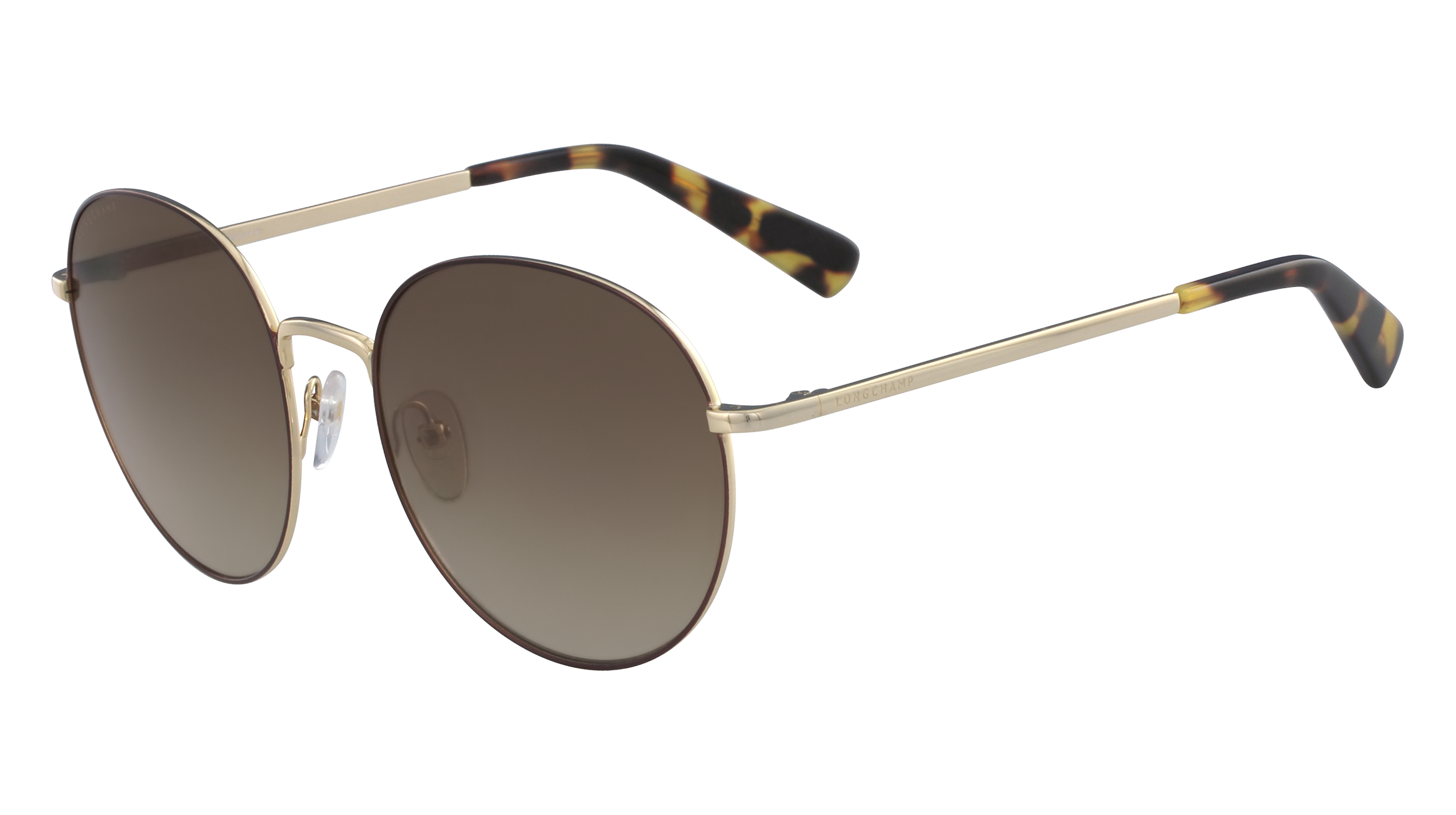 0886895327824 - LONGCHAMP Damen LO101S 715 Sonnenbrillen Metall Gold Braun Rund Normal Photochromatisch