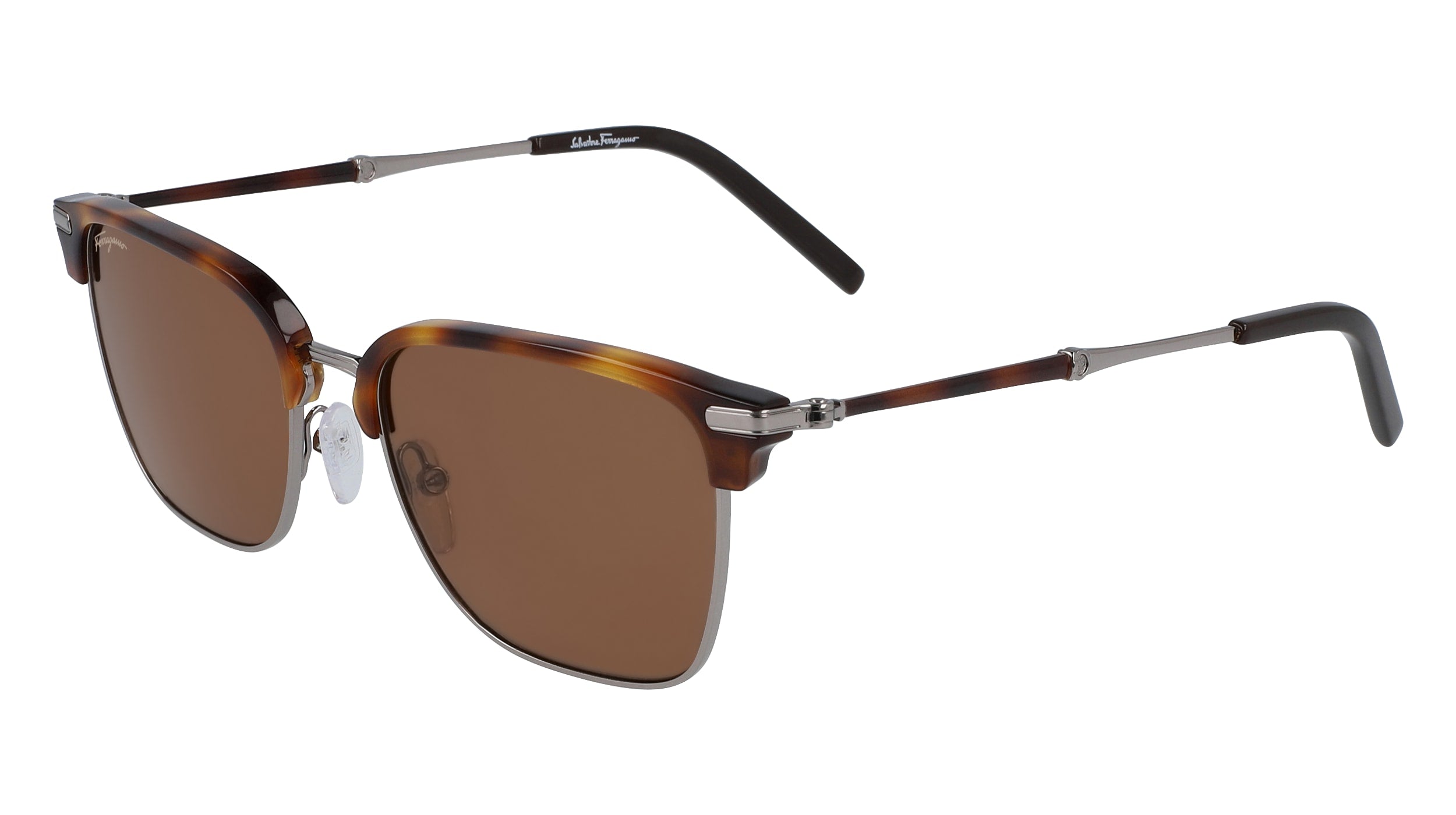 0886895440158 - Herren SF227S 085 Sonnenbrillen Metall Havanna Braun Quadratisch