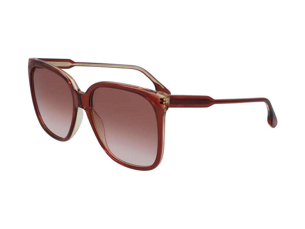 0886895452588 - Damen VB610S 607 Sonnenbrillen Acetat Rot Rot Quadratisch  Schattiert