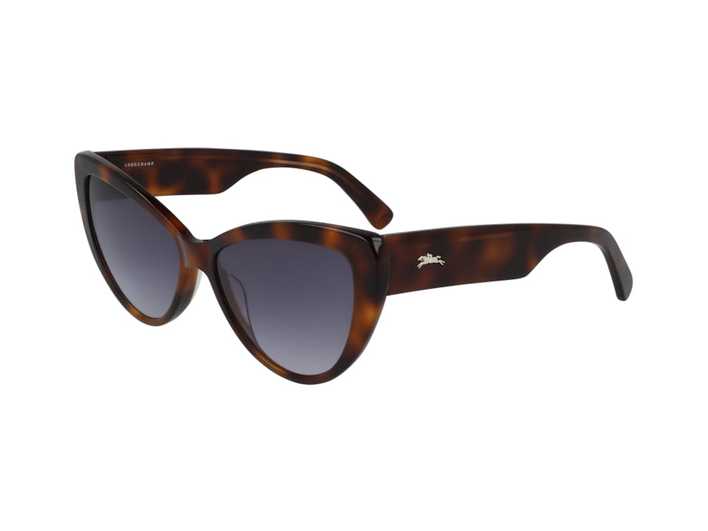 0886895453820 - LONGCHAMP Damen LO663S 214 Sonnenbrillen Plastik Havanna Grau Cat Eye Normal Schattiert