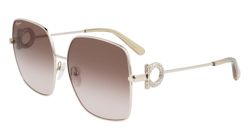 0886895466424 - Damen SF243SR 734 Sonnenbrillen Metall Gold Braun Quadratisch Normal Schattiert