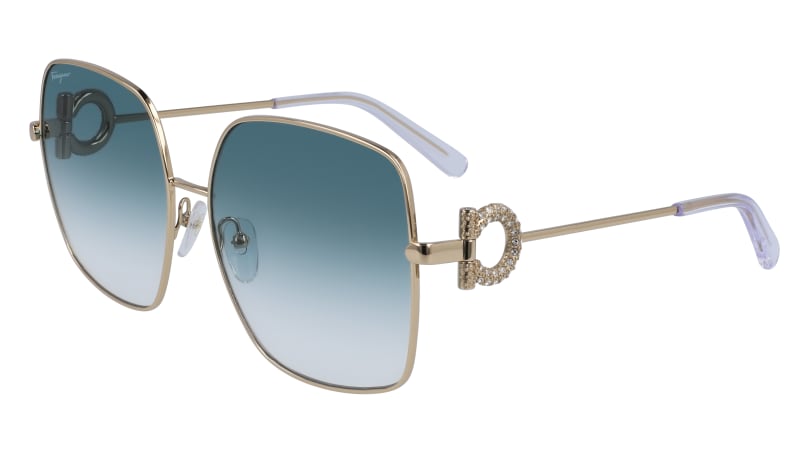 0886895466431 - Damen SF243SR 741 Sonnenbrillen Metall Gold Blau Quadratisch Normal Schattiert 0886895466431 - Damen SF243SR 741 Sonnenbrillen Metall Gold Blau Quadratisch Normal Schattiert