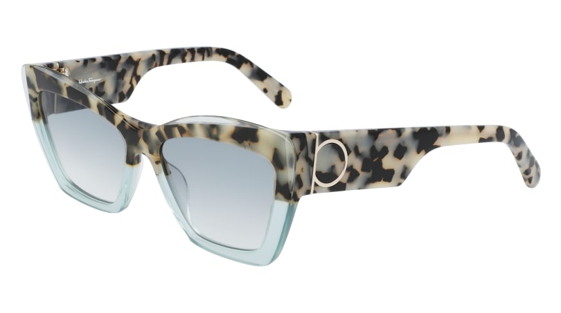 0886895466714 - Damen SF994S 438 Sonnenbrillen Plastik Havanna Hellblau Hellblau Quadratisch  Schattiert