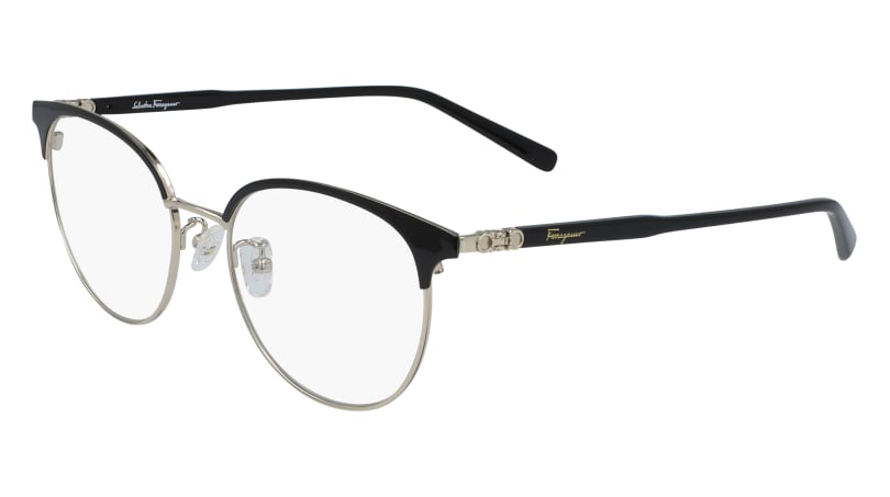 0886895466981 - Damen SF2201 703 Optische Fassungen Metall Schwarz Gold  Rund