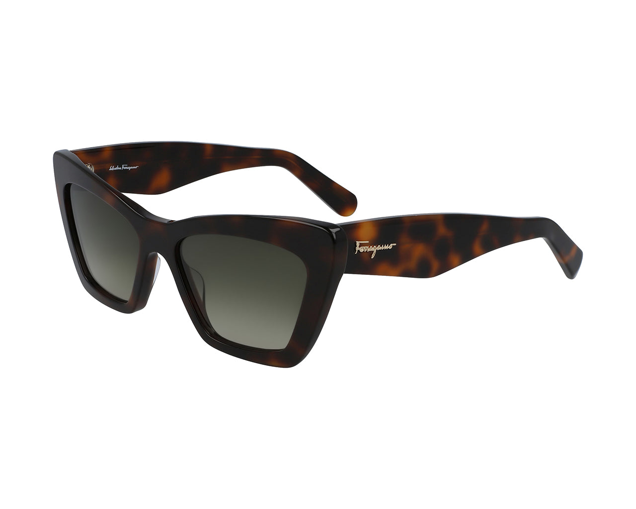 0886895469081 - Damen SF929S 219 Sonnenbrillen Plastik Dunkler Havanna Grün Cat Eye Normal Schattiert