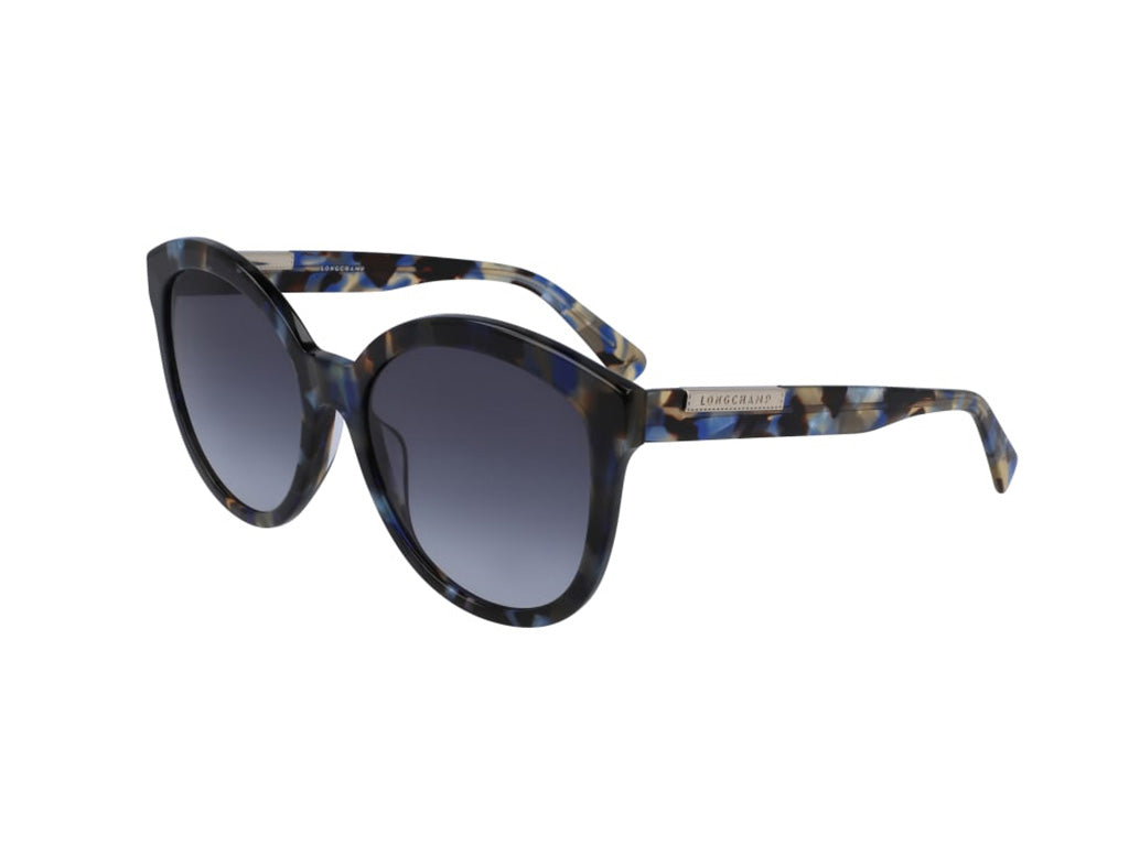 0886895477611 - LONGCHAMP Damen LO671S 461 Sonnenbrillen Plastik Blau Blau Rund  Schattiert