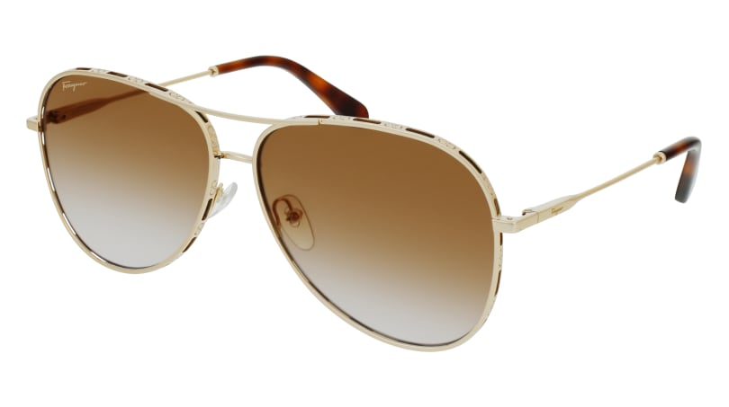 0886895489188 - Damen SF268S 793 Sonnenbrillen Metall Gold Braun Pilot  Schattiert