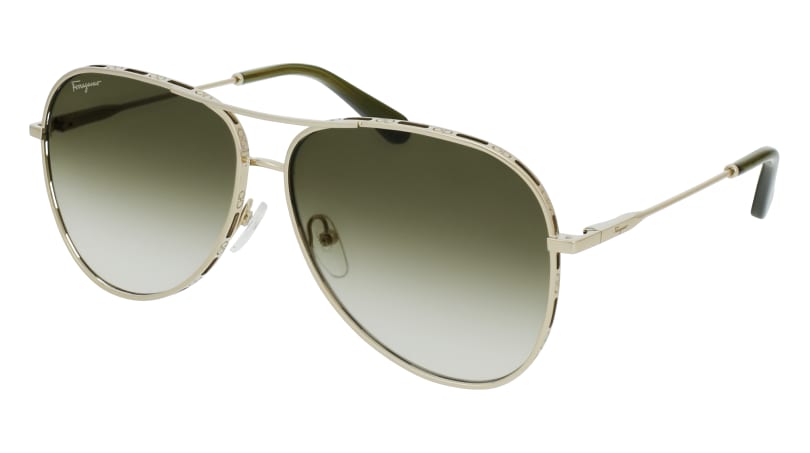 0886895489201 - Damen SF268S 709 Sonnenbrillen Metall Gold Grün Pilot  Schattiert