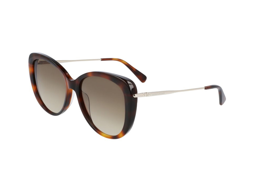 0886895491471 - LONGCHAMP Damen LO674S 214 Sonnenbrillen Plastik Havanna Braun Cat Eye Normal Schattiert