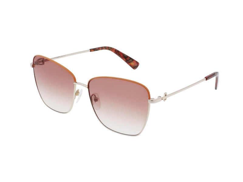 0886895501163 - LONGCHAMP Damen LO153S 737 Sonnenbrillen Metall Gold Orange Quadratisch  Schattiert