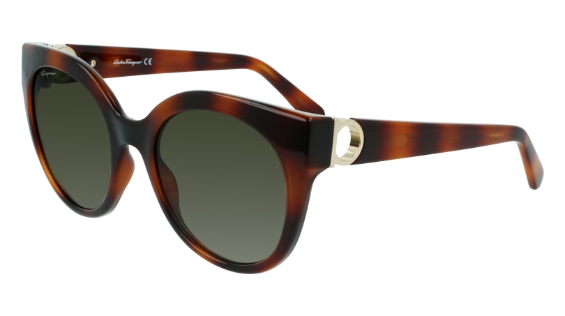 0886895511018 - Damen SF1031S 214 Sonnenbrillen Acetat Havanna Grün Rund