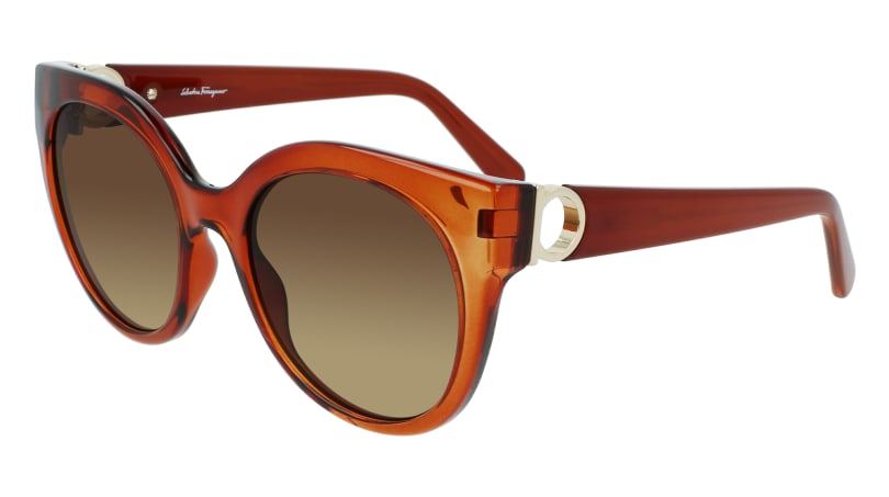 0886895511032 - Damen SF1031S 261 Sonnenbrillen Acetat Braun Braun Rund  Schattiert