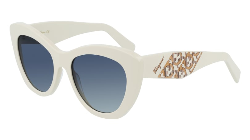 0886895511193 - Damen SF1022S 103 Sonnenbrillen Acetat Elfenbein Blau Cat Eye  Schattiert