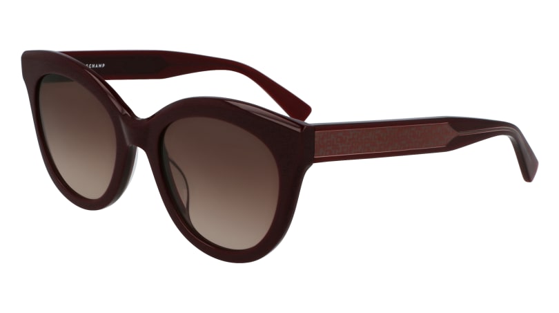 0886895522434 - LONGCHAMP Damen LO698S 601 Sonnenbrillen Plastik Bordeaux Braun Rund Schattiert 0886895522434 - LONGCHAMP Damen LO698S 601 Sonnenbrillen Plastik Bordeaux Braun Rund Schattiert