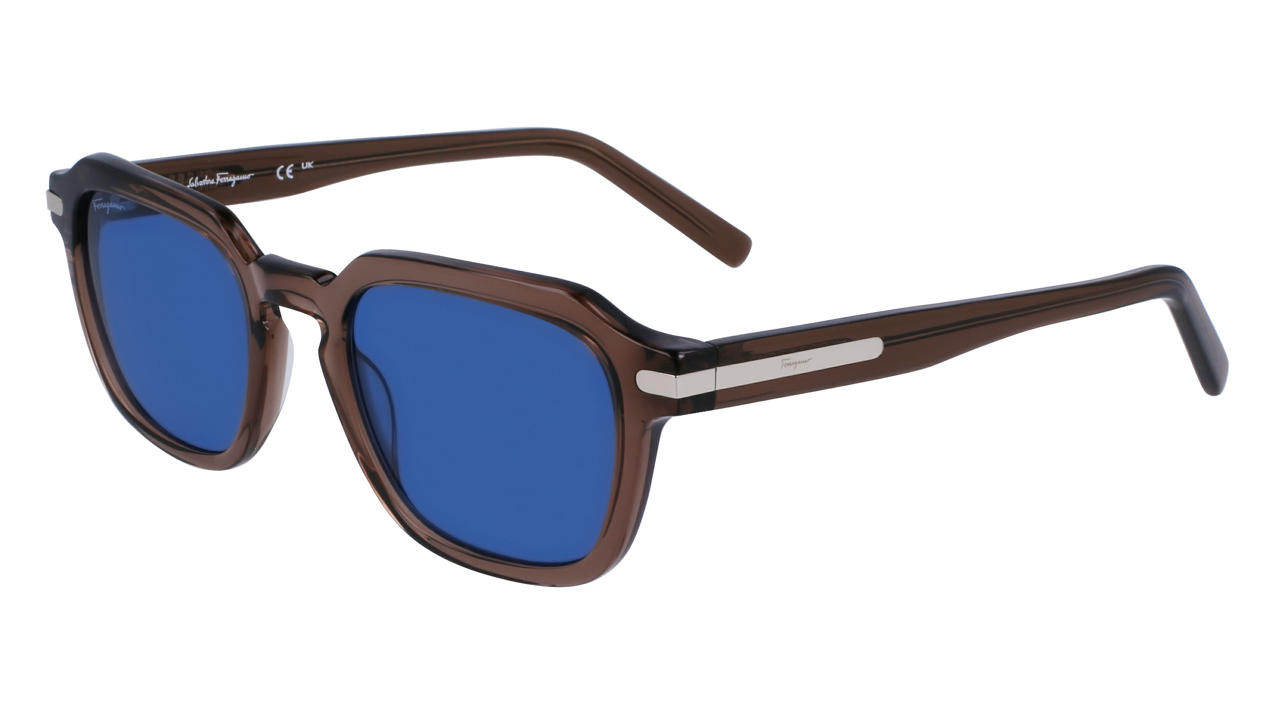 0886895582438 - Herren SF1089S 232 Sonnenbrillen Acetat Braun Blau Quadratisch Normal Normal