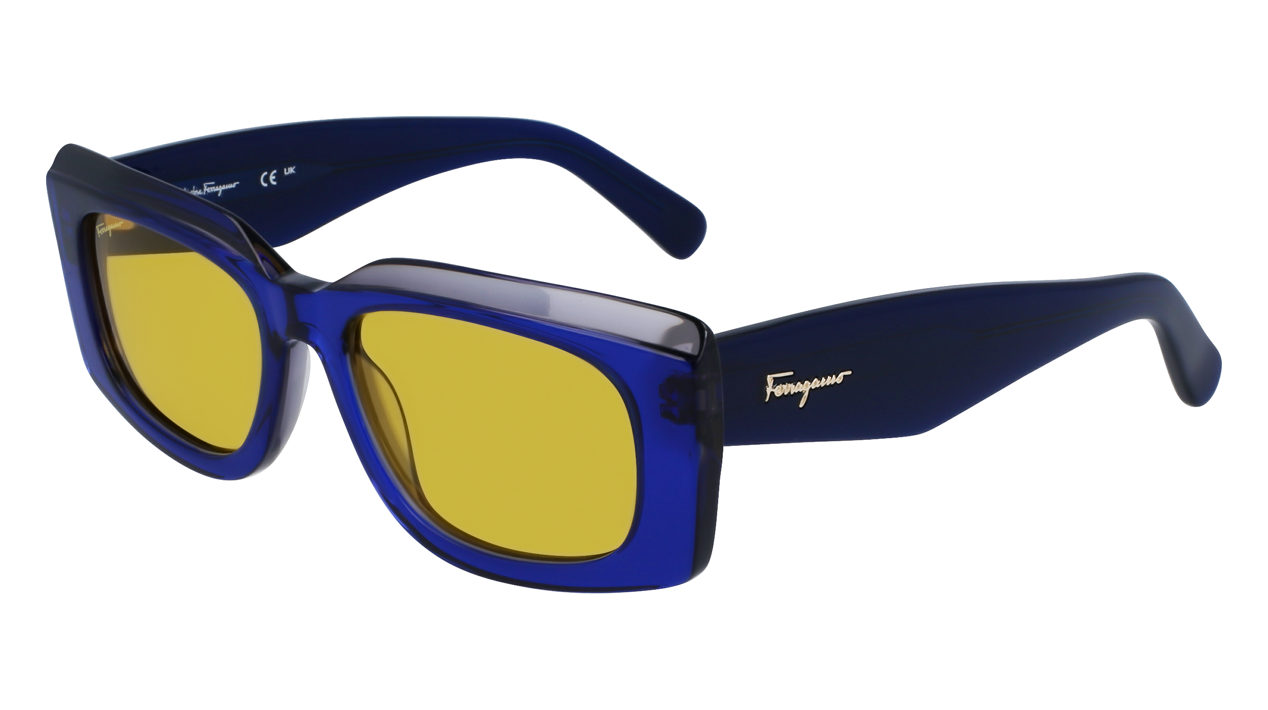 0886895583114 - Damen SF1079S 435 Gläser SONNENBRILLEN Acetat Blau Gelb Quadratisch Normal Normal