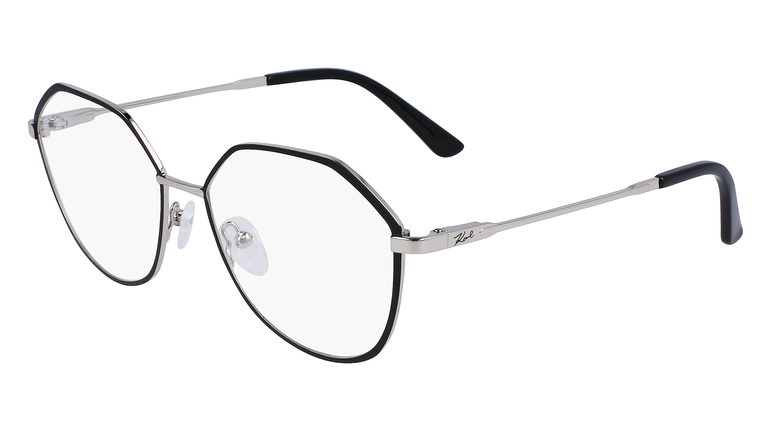 0886895588379 - Damen KL346 001 Optische Fassungen Metall Schwarz  Geometrisch Normal Normal