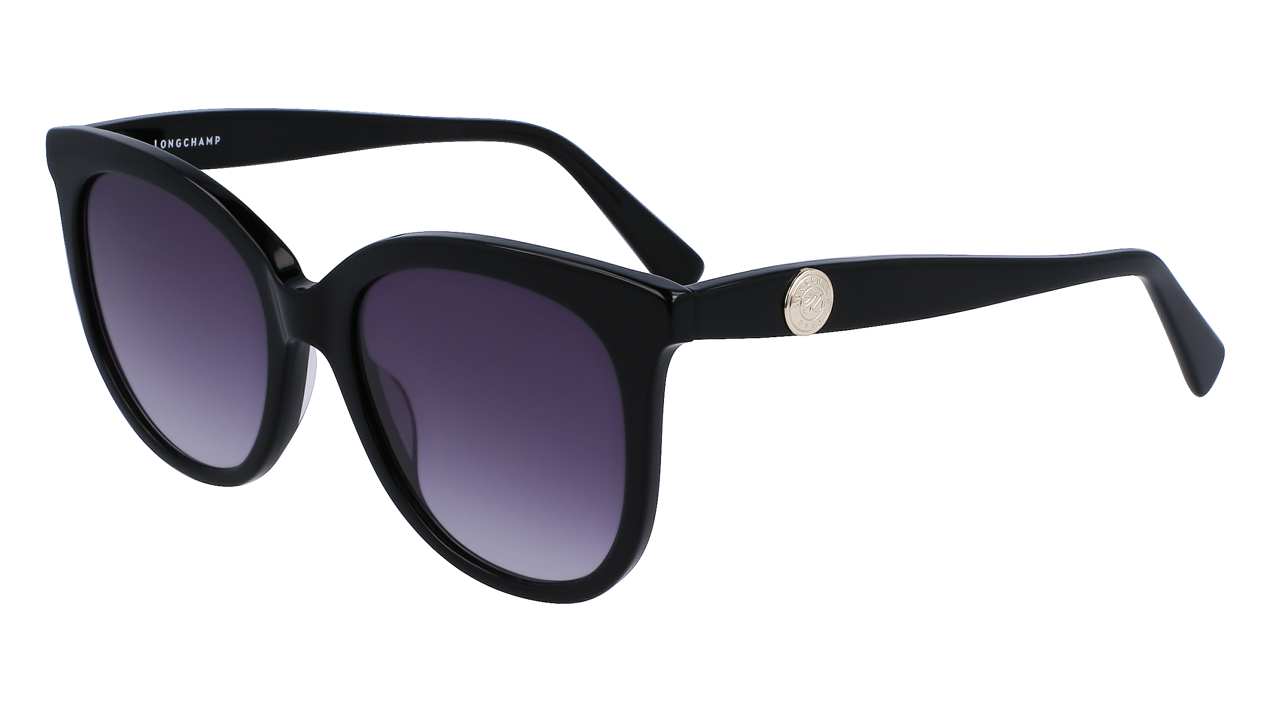 0886895590143 - LONGCHAMP Frau LO731S 001 Gläser SONNENBRILLEN Acetat Schwarz Grau Kreisel Normal Normal