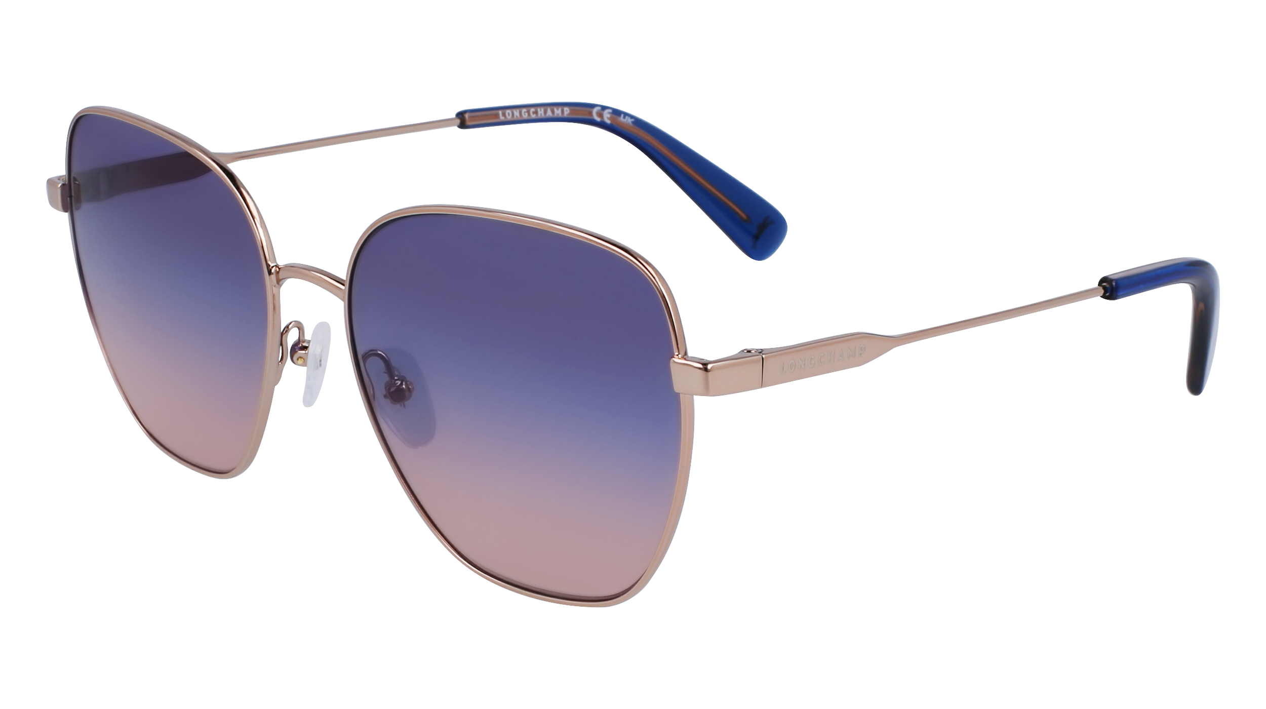 0886895600972 - LONGCHAMP Damen LO168S 757 Sonnenbrillen Metall Gold Blau Quadratisch Normal Normal 0886895600972 - LONGCHAMP Damen LO168S 757 Sonnenbrillen Metall Gold Blau Quadratisch Normal Normal