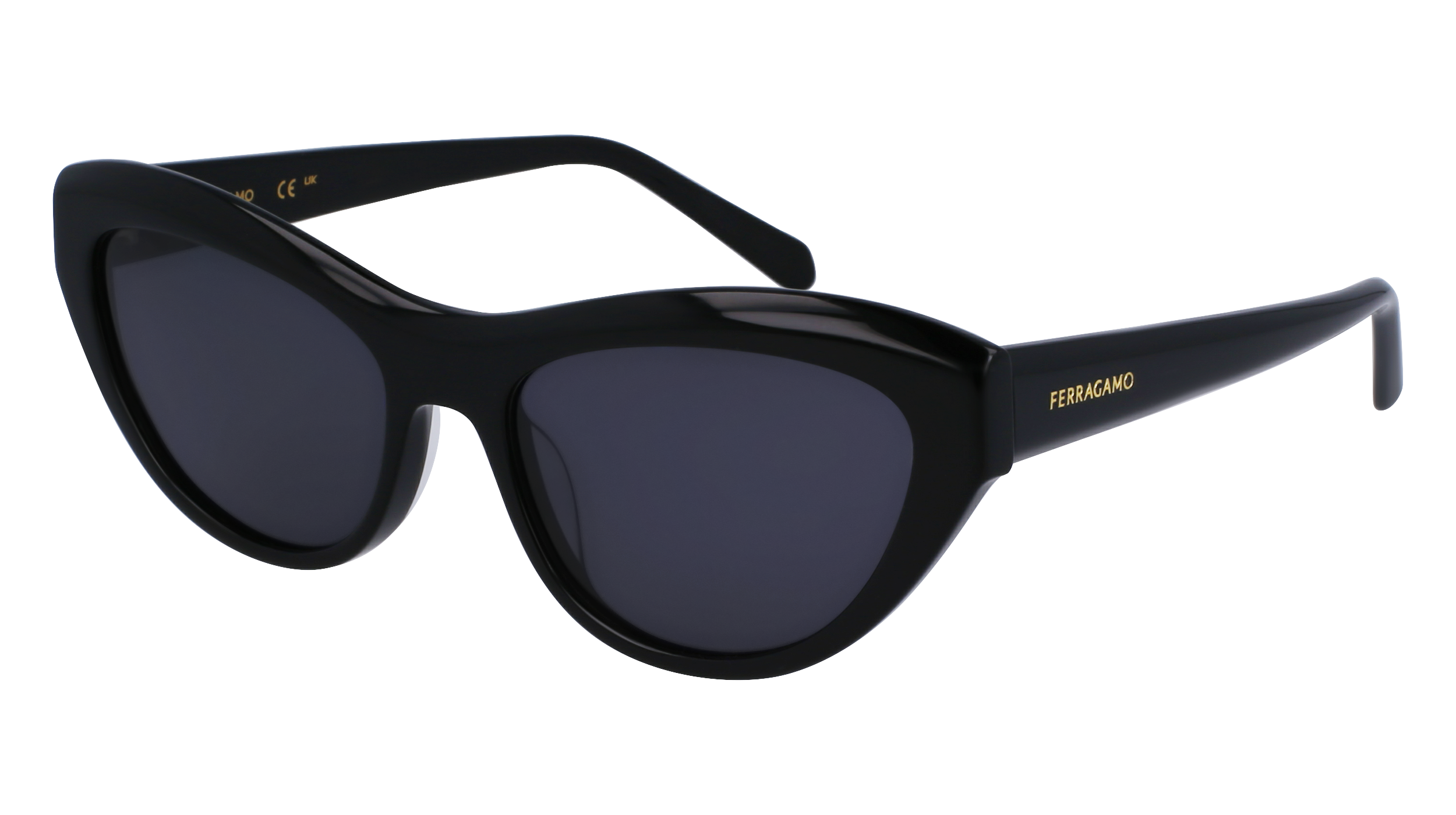 0886895610285 - Frau SF1103S 001 Gläser SONNENBRILLEN Acetat Schwarz Grau Katzenauge Normal Normal