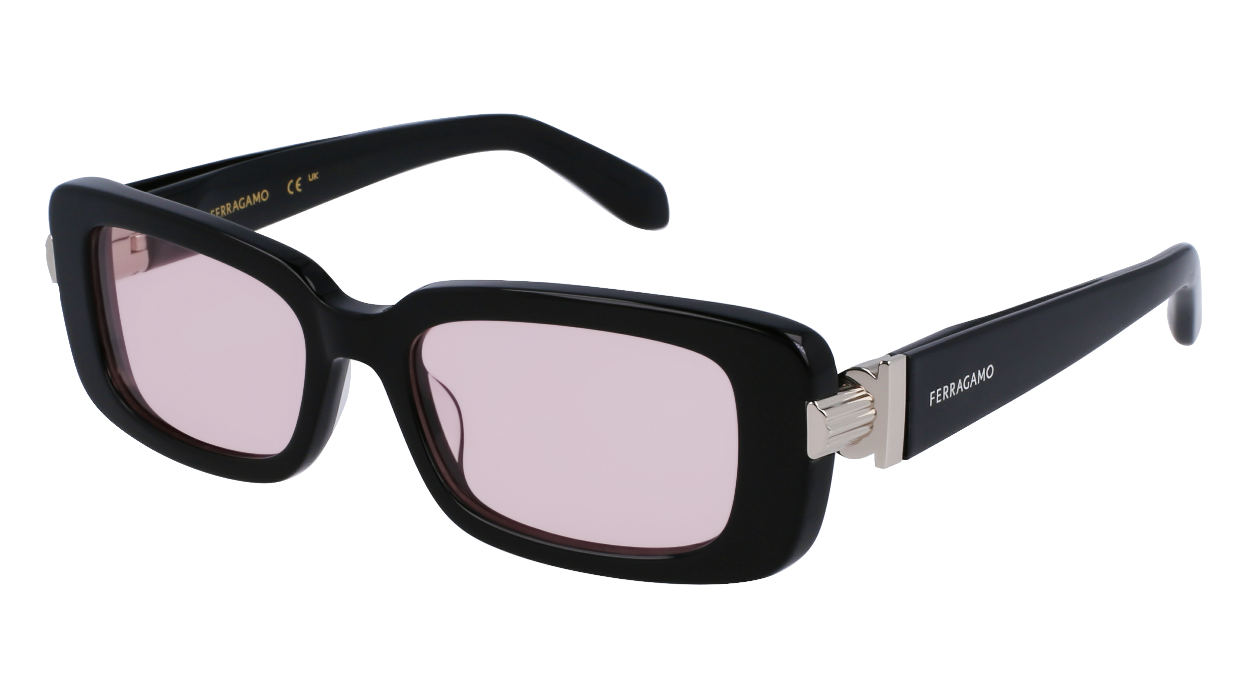 0886895610421 - Damen SF1105S 005 Gläser SONNENBRILLEN Acetat Schwarz Rosa Quadratisch Normal Normal